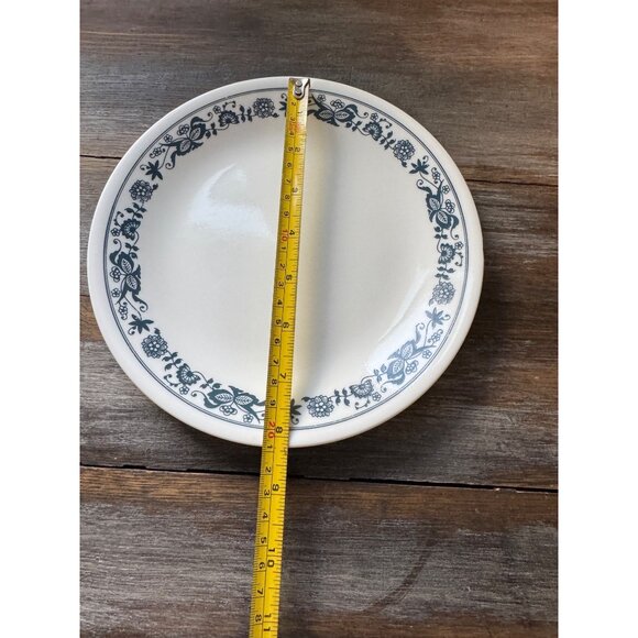 2 Vintage White Plates With Blue Floral Design 8" Diameter Dinnerware - Picture 5 of 9